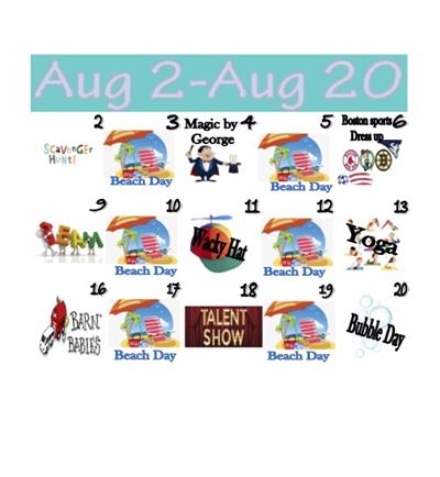 August 2 - August 20 Calendar